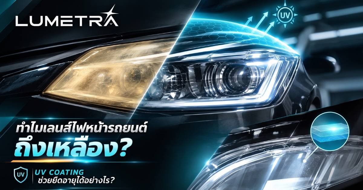 ทำไมไฟหน้ารถยนต์ถึงเหลือง? ไขข้อสงสัย พร้อมวิธีแก้ด้วย UV Coating | LUMETRA